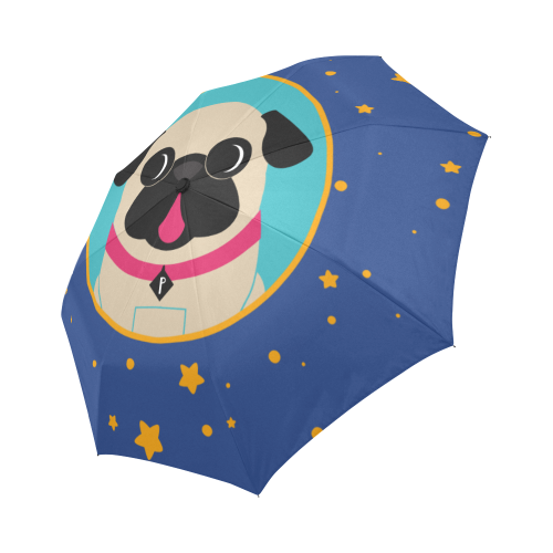 Fawn Pug In Circle Stars Auto-Foldable Umbrella (Model U04)