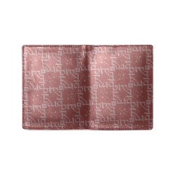 Bjorlie B Mongram Diamante Pattern (Sangria Red) Men's Leather Wallet (Model 1612)