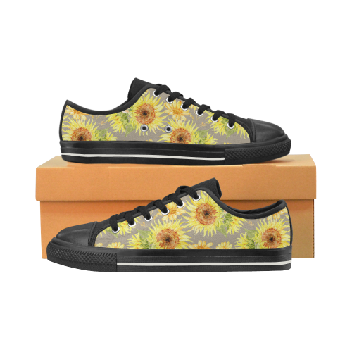 Sunflower Pattern 4 Women's Classic Canvas Shoes (Model 018)