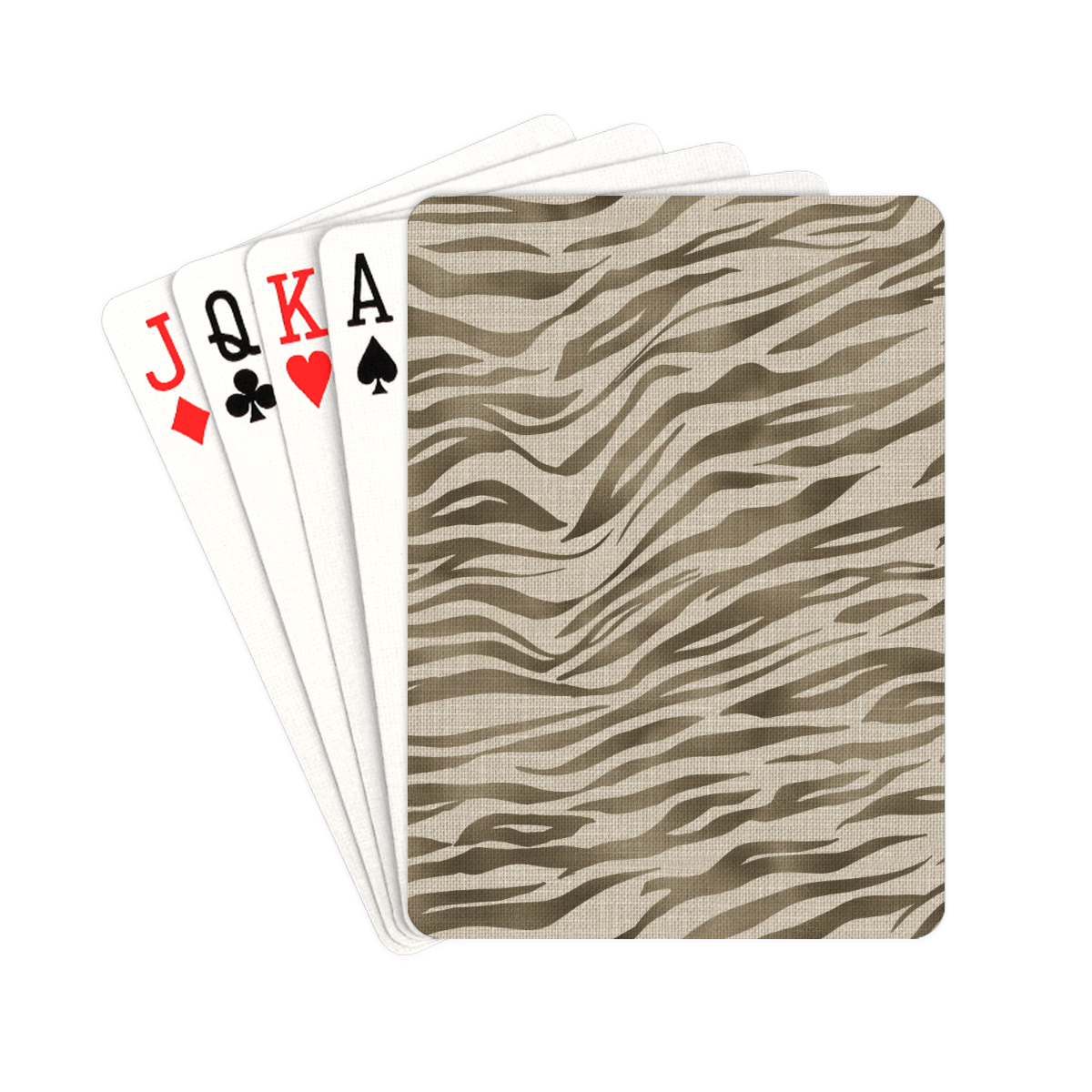 Linen Tiger Animal Print Playing Cards 2.5"x3.5"