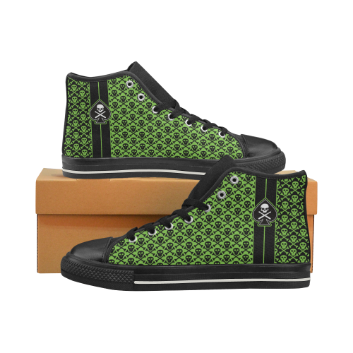 GREEN W Women's Classic High Top Canvas Shoes (Model 017)