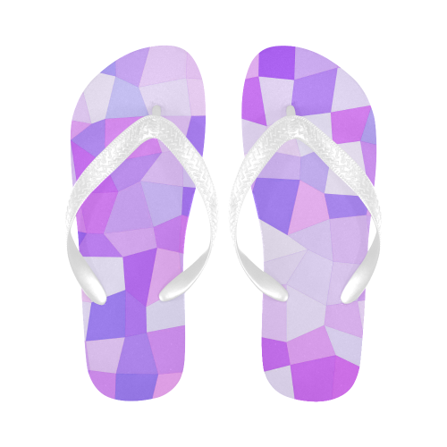 Bright Purple Mosaic Flip Flops for Men/Women (Model 040)