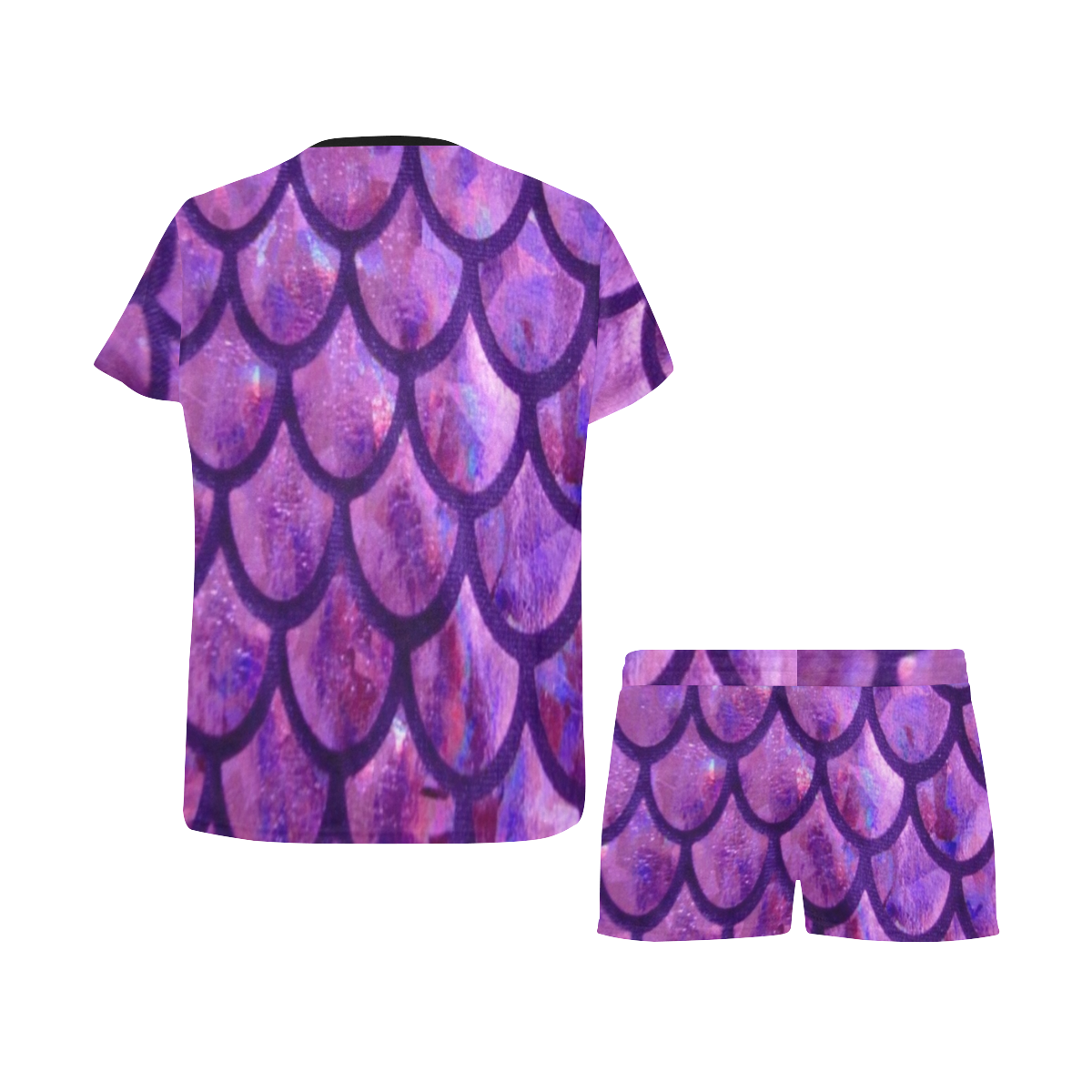 Mermaid SCALES Purple Women's Short Pajama Set
