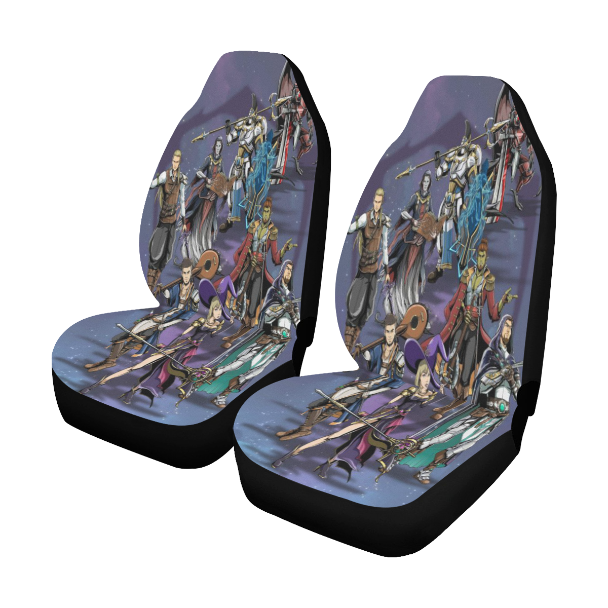 Dungeons and Dragons Seat Covers Original Art by Quillava22 on Fiverr and CHaracter Crush Clothing Car Seat Covers (Set of 2)