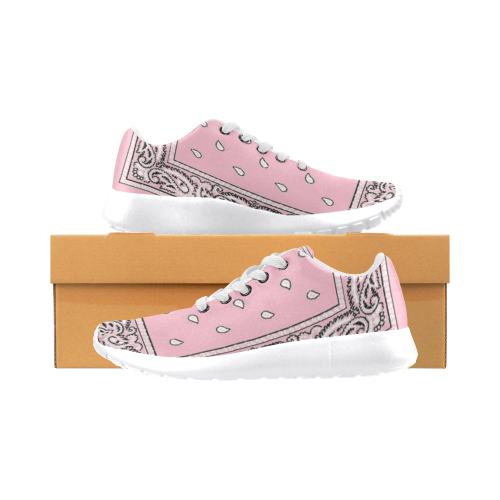 Pink Bandana Men-White Men’s Running Shoes (Model 020)