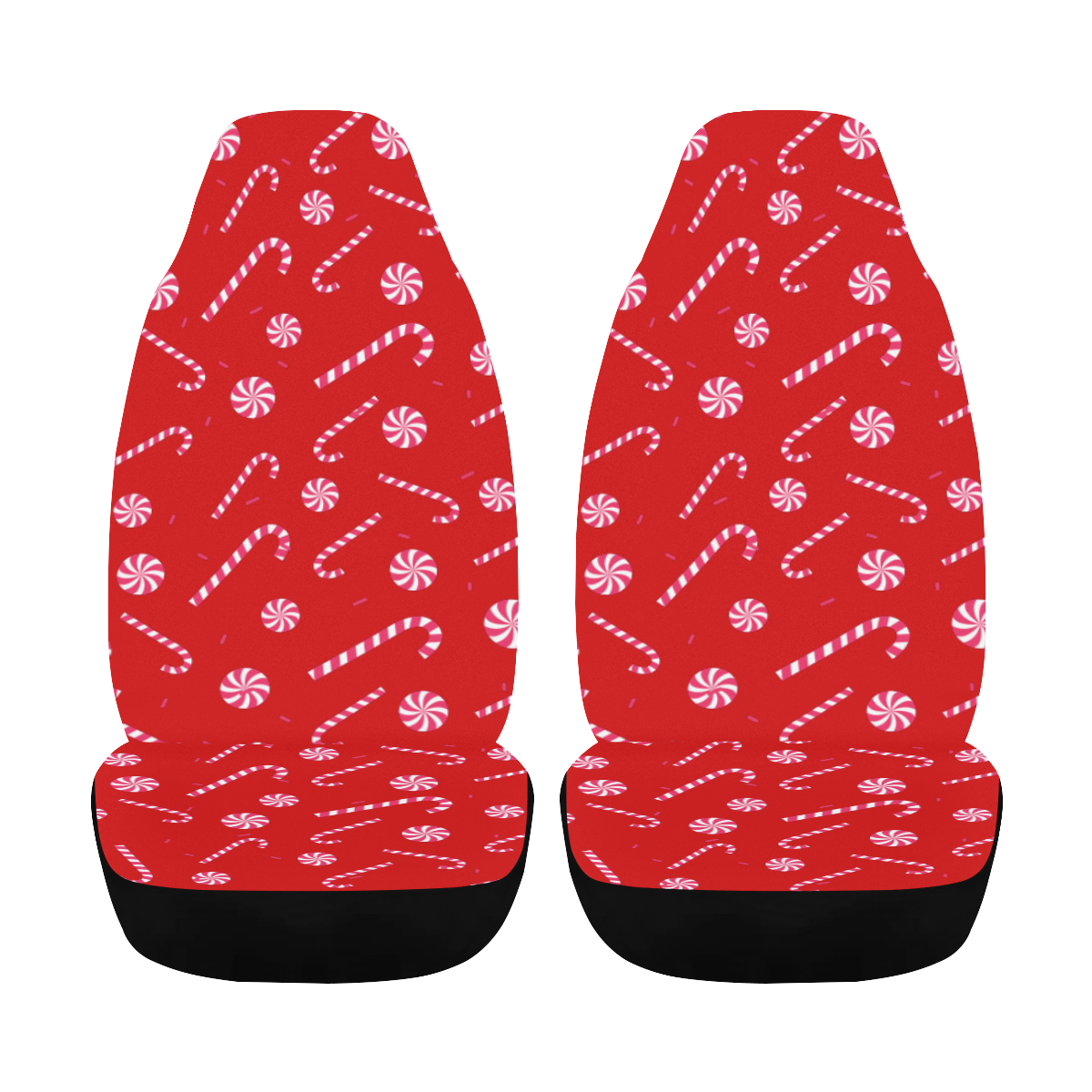 Candy CANE RED Car Seat Cover Airbag Compatible (Set of 2)