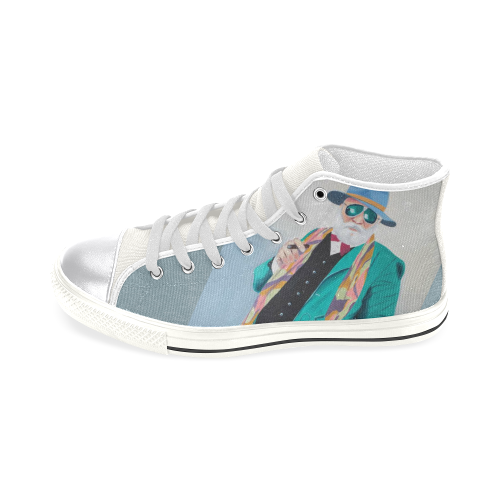 Sabush White Women's Classic High Top Canvas Shoes (Model 017)