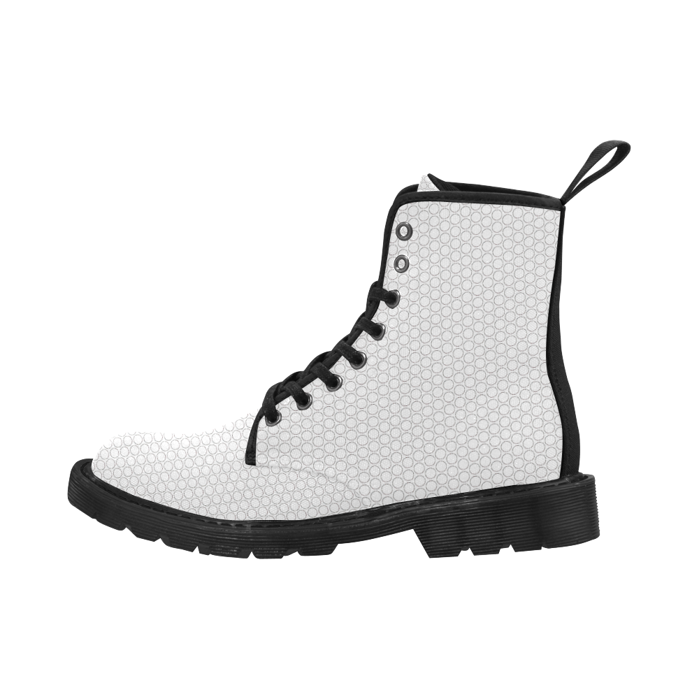 Times Square New York City webbing style on white 2 Martin Boots for Men (Black) (Model 1203H)