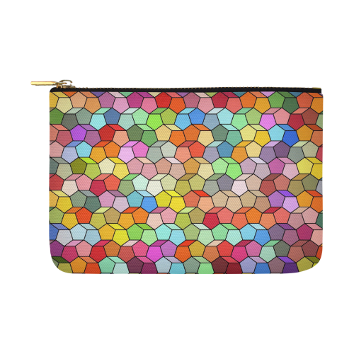 Colorful Polygon Pattern Pouch Carry-All Pouch 12.5''x8.5''