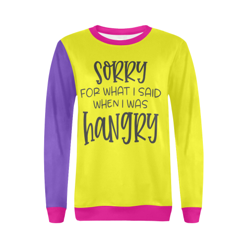 Hangry Sweatshirts (Hungry+Angry) All Over Print Crewneck Sweatshirt for Women (Model H18)