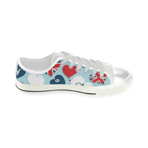 Heart Low Top Canvas Shoes for Kid (Model 018)