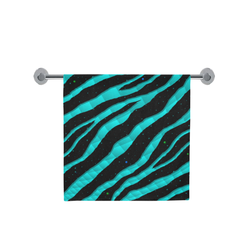 Ripped SpaceTime Stripes - Cyan Bath Towel 30"x56"