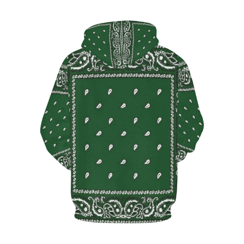 KERCHIEF PATTERN GREEN All Over Print Hoodie for Women (USA Size) (Model H13)