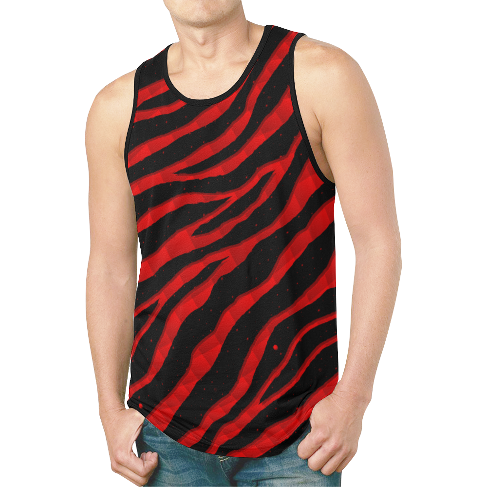 Ripped SpaceTime Stripes - Red New All Over Print Tank Top for Men (Model T46)