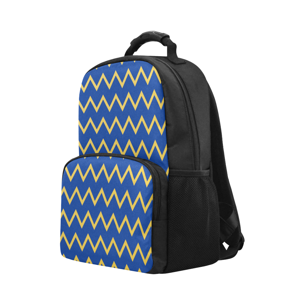chevron Jaune/Bleu Unisex Laptop Backpack (Model 1663)