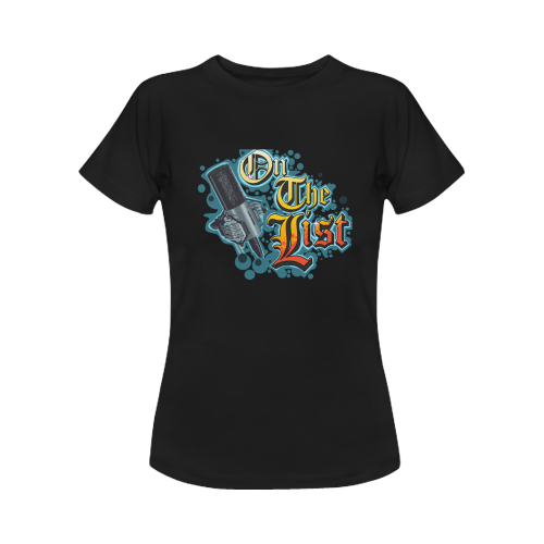 On The List Official Microphone Logo Women's T-Shirt Women's T-Shirt in USA Size (Front Printing Only)