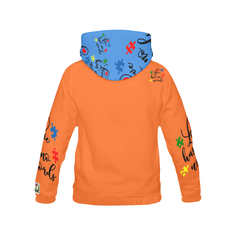 Fairlings Delight's Autism- Love has no words Men's Hoodie 53086P4 All Over Print Hoodie for Men (USA Size) (Model H13)