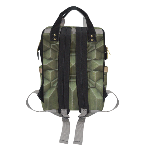 Metallic Green Multi-Function Diaper Backpack/Diaper Bag (Model 1688)