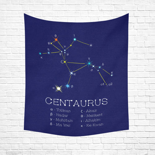 Star constellation Centaurus funny astronomy sky Cotton Linen Wall Tapestry 51"x 60"