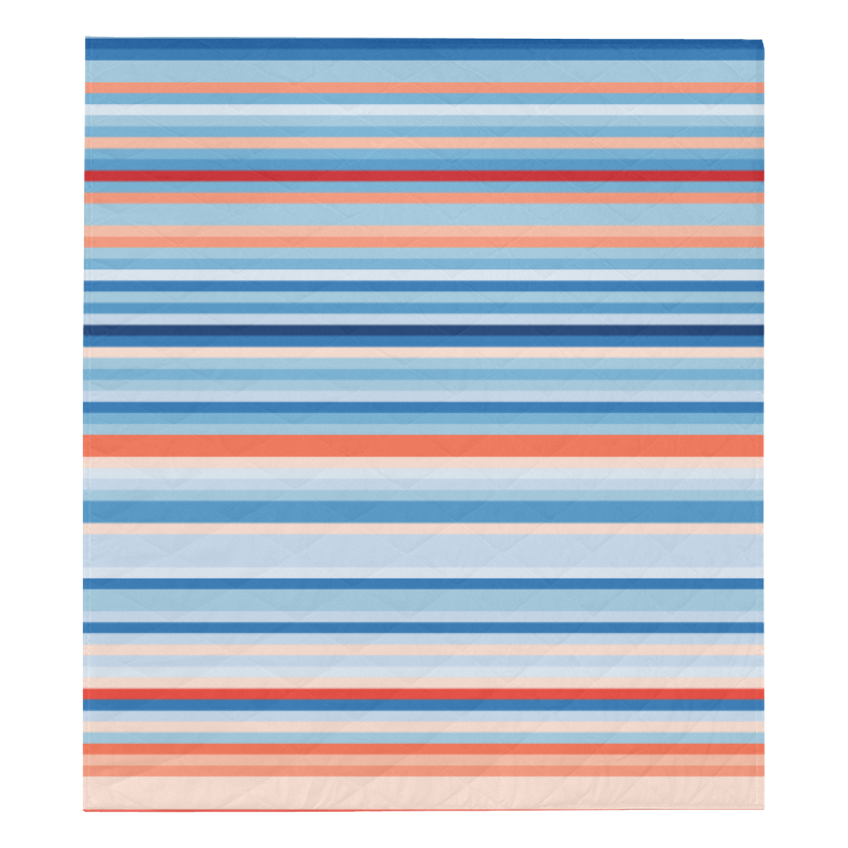 blue and coral stripe 2 Quilt 70"x80"