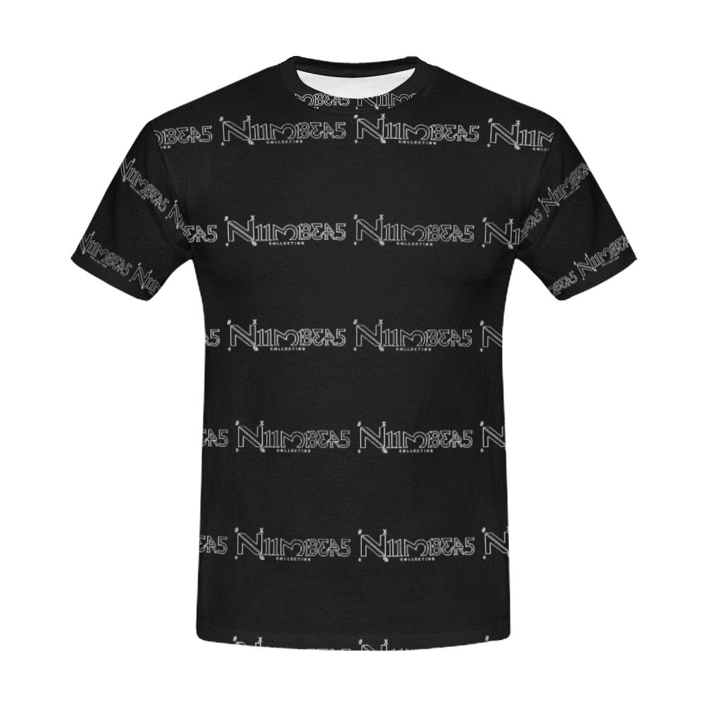 NUMBERS Collection Mini Logos Black All Over Print T-Shirt for Men (USA Size) (Model T40)