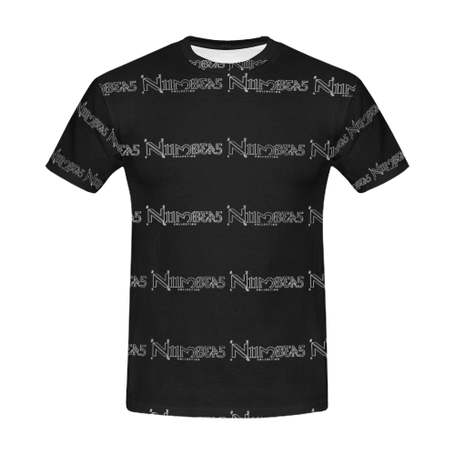 NUMBERS Collection Mini Logos Black All Over Print T-Shirt for Men (USA Size) (Model T40)