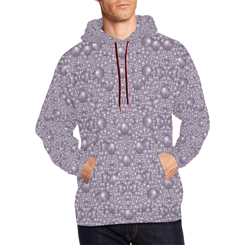 festive purple pearls All Over Print Hoodie for Men/Large Size (USA Size) (Model H13)