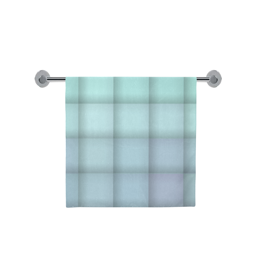 Glass Mosaic Mint Green and Violet Geometrical Bath Towel 30"x56"