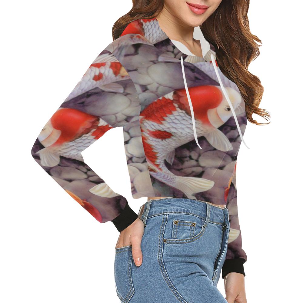 KOI All Over Print Crop Hoodie for Women (Model H22)