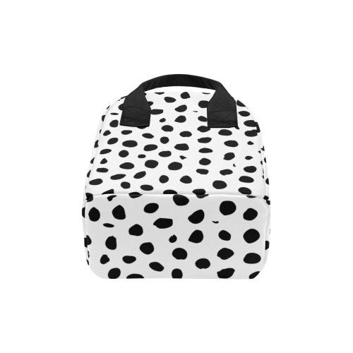 Black and White Seamless Cheetah Spots Zipper Lunch Bag (Model 1689)