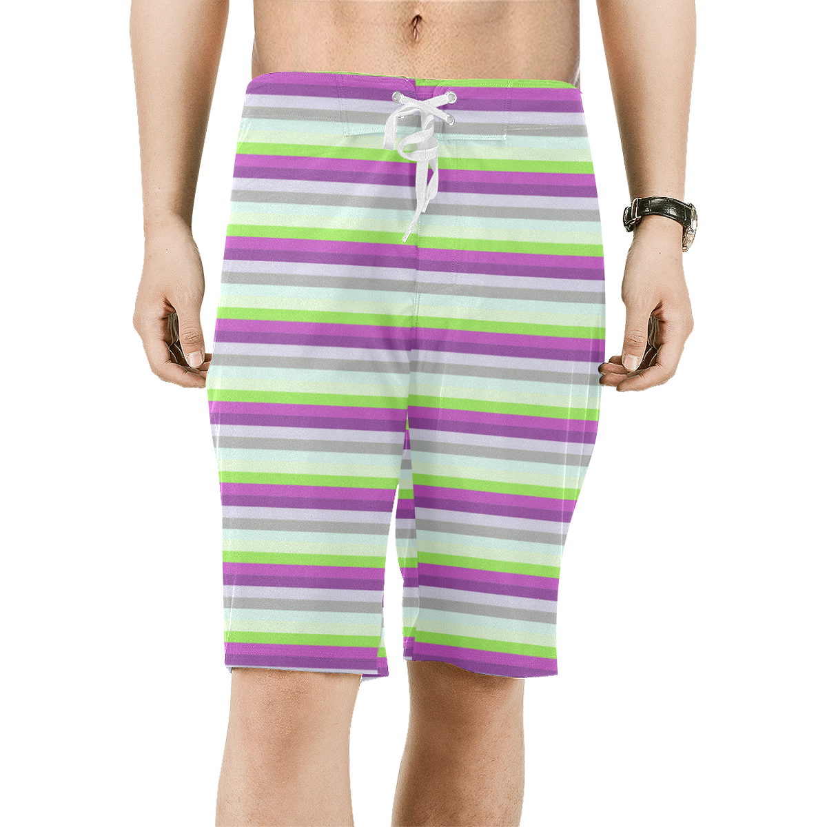 Fun Stripes 4 Men's All Over Print Board Shorts (Model L16)