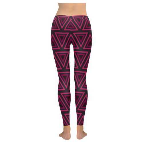 Tribal Ethnic Triangles Women's Low Rise Leggings (Invisible Stitch) (Model L05)