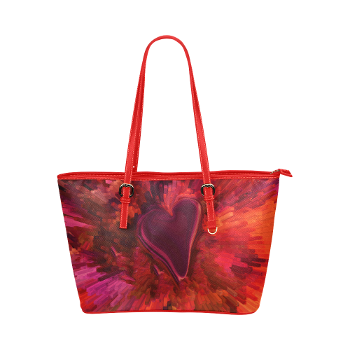 HEARTS OF PASSION Leather Tote Bag/Large (Model 1651)
