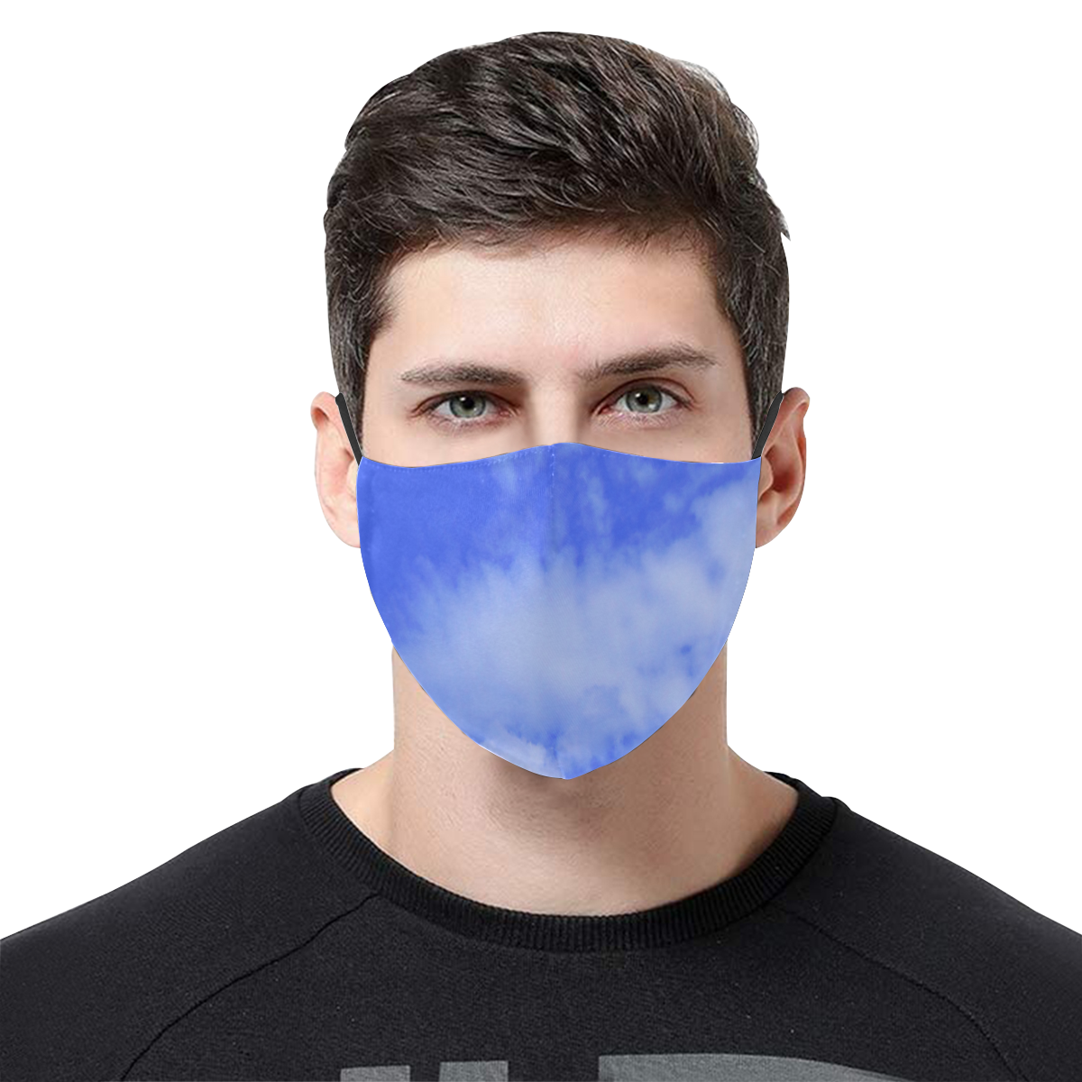 Blue Clouds 3D Mouth Mask with Drawstring (Pack of 10) (Model M04)