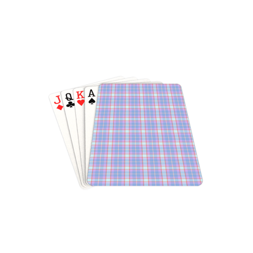 pink blue plaid Playing Cards 2.5"x3.5"