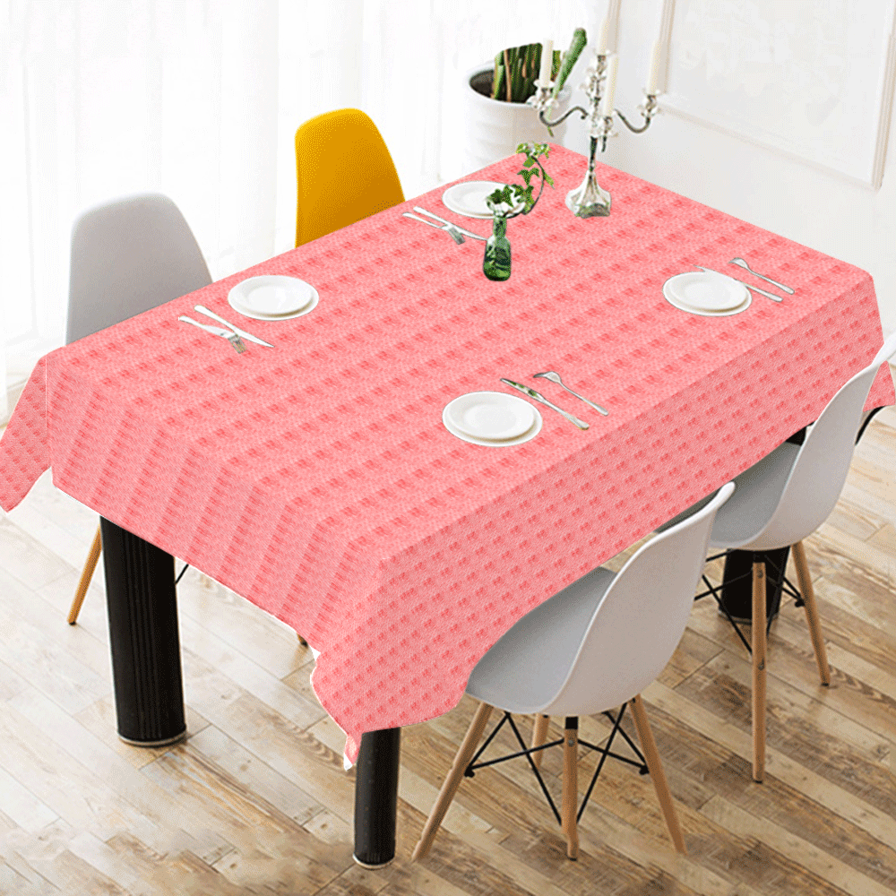 Peach Modern Cotton Linen Tablecloth 52"x 70"
