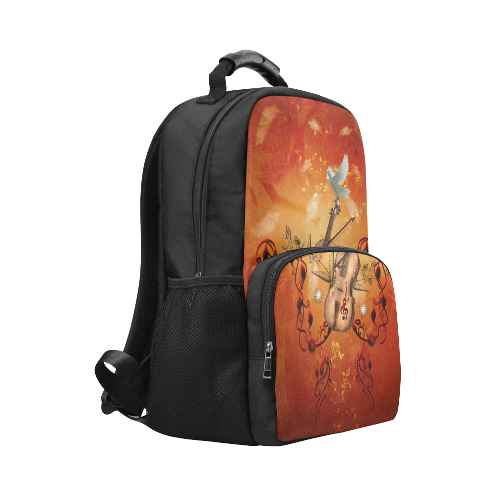 Music, violin with dove Unisex Laptop Backpack (Model 1663)