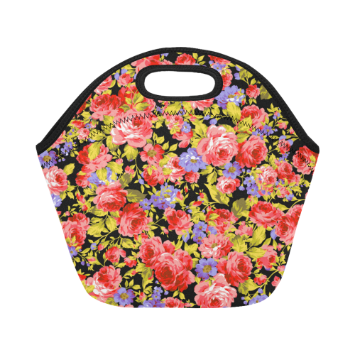 Colorful Flower Pattern 02 Neoprene Lunch Bag/Small (Model 1669)