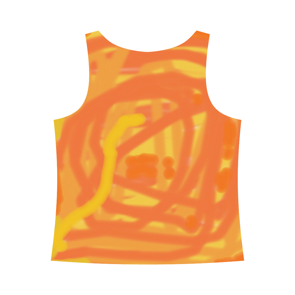 Orange and Yellow Scribbles All Over Print Tank Top for Women (Model T43)