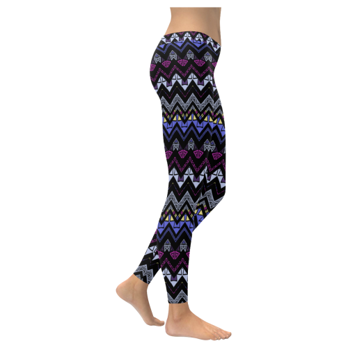 Ethnic Zigzag Women's Low Rise Leggings (Invisible Stitch) (Model L05)