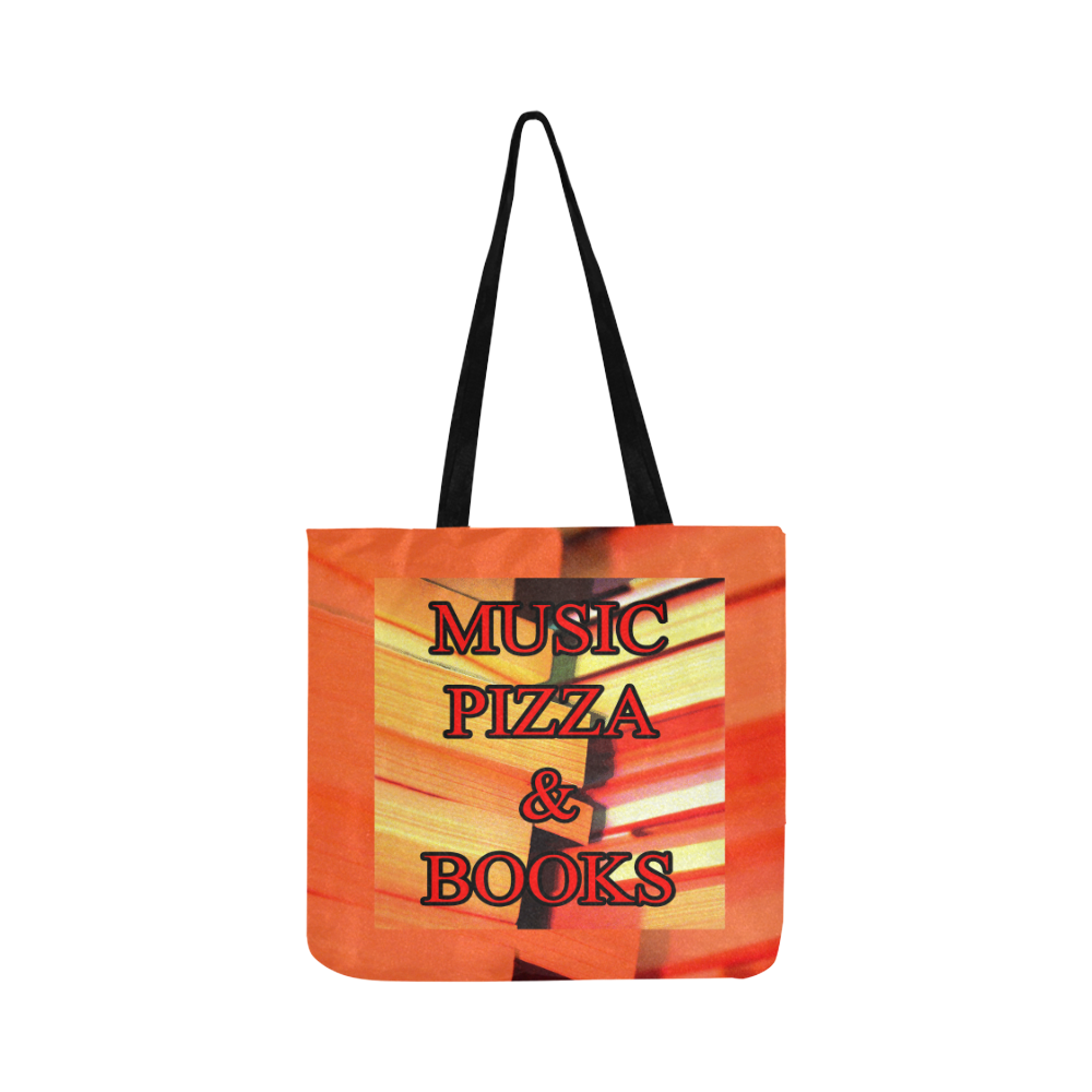 Music, Pizza and Books Reusable Shopping Bag Model 1660 (Two sides)