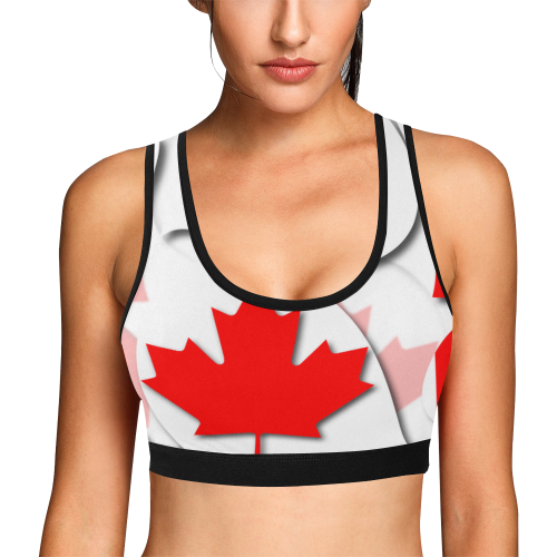 Flag of Canada Women's All Over Print Sports Bra (Model T52)
