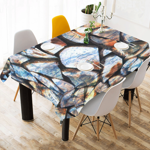 Wood Pattern by K.Merske Cotton Linen Tablecloth 60"x 84"