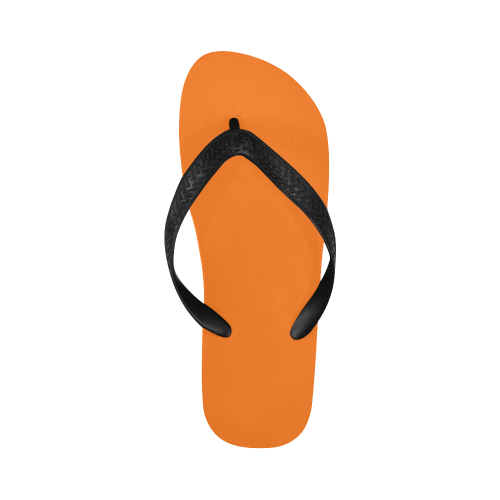 color pumpkin Flip Flops for Men/Women (Model 040)