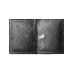 Lucky Black Cat Men's Leather Wallet (Model 1612)