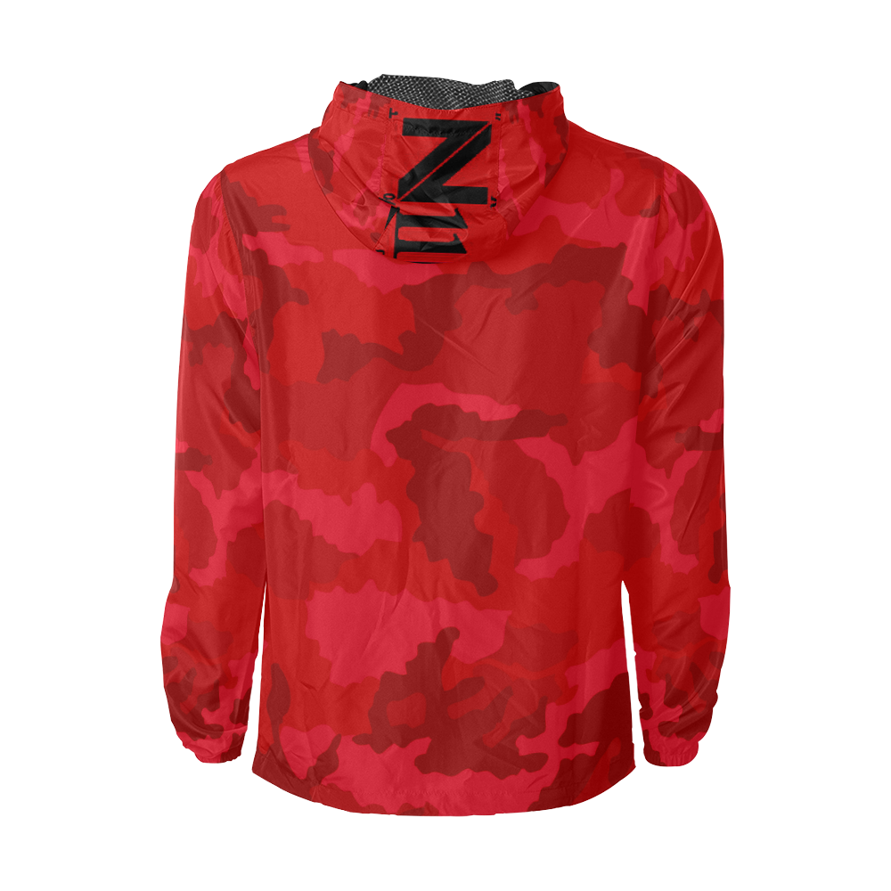 NUMBERS Collection Ready Red Camo Unisex All Over Print Windbreaker (Model H23)