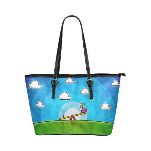 Imaginary Friend Leather Tote Bag/Small (Model 1651)