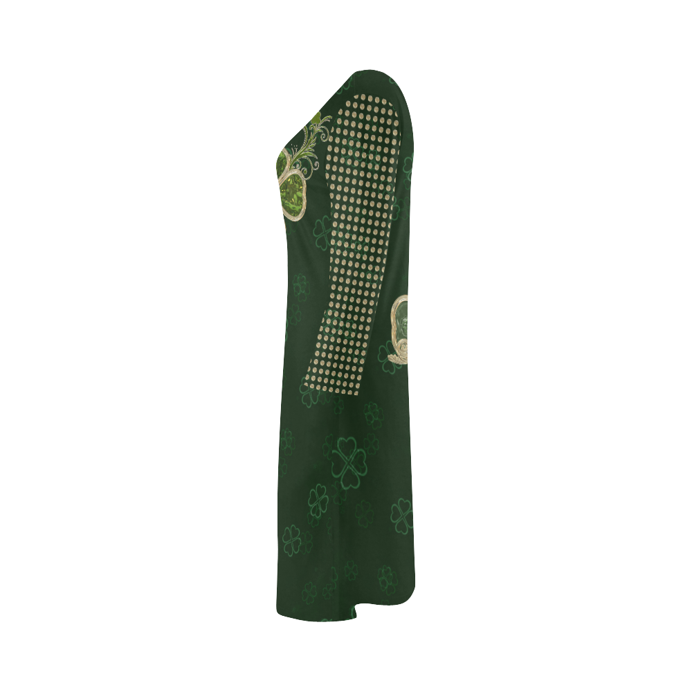Elegant 4-Leaf Clover Bateau A-Line Skirt (D21)