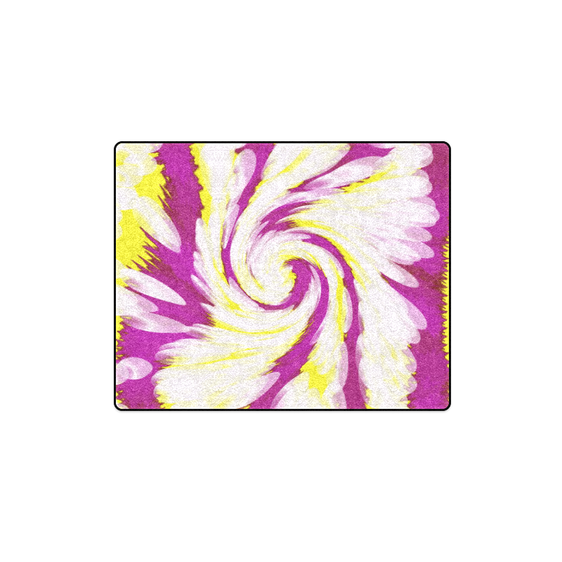 Pink Yellow Tie Dye Swirl Abstract Blanket 40"x50"