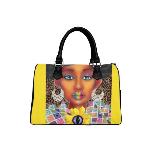 PEACEARTSADD HANDB DRK YELLO Boston Handbag (Model 1621)